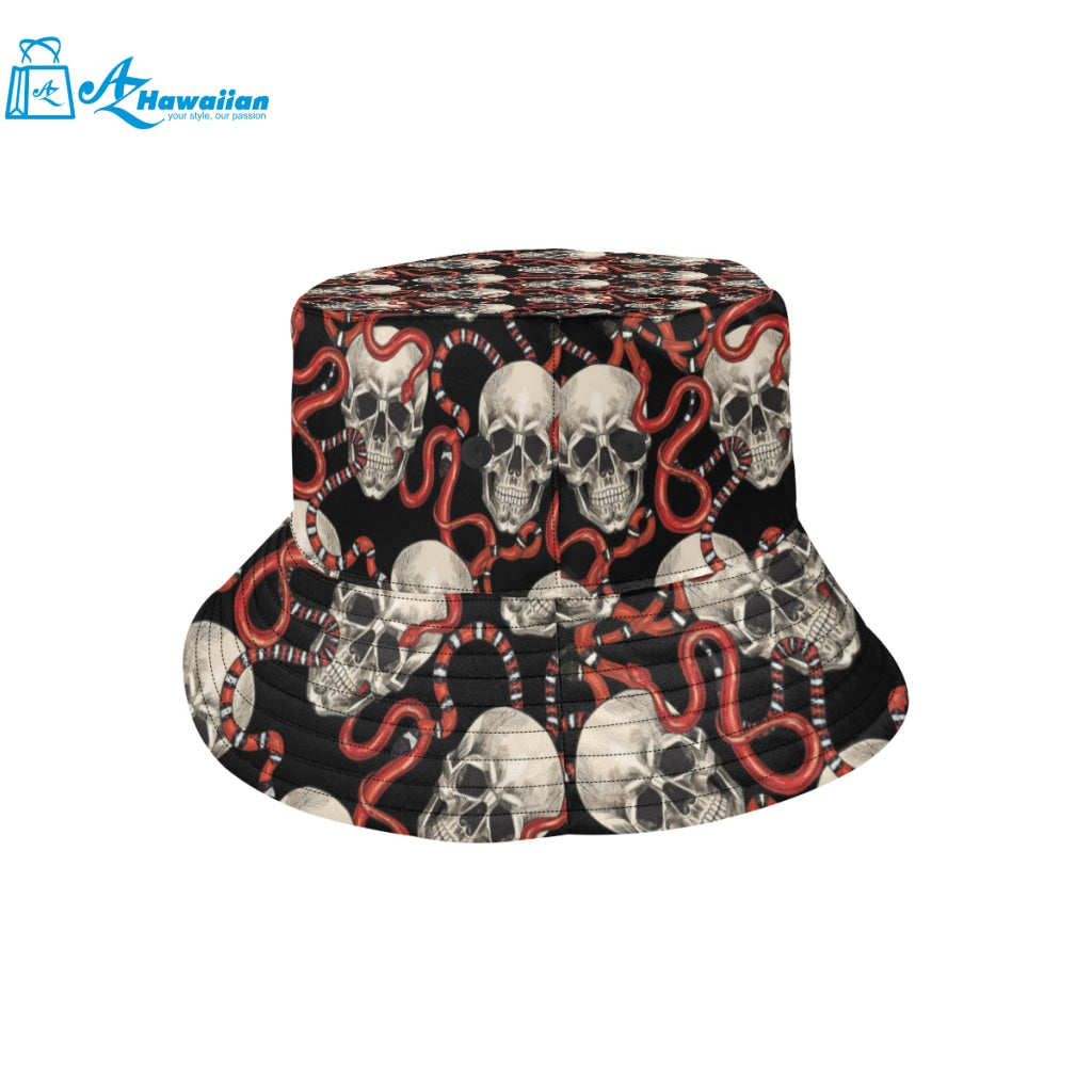 Red snake skull pattern Unisex Bucket Hat