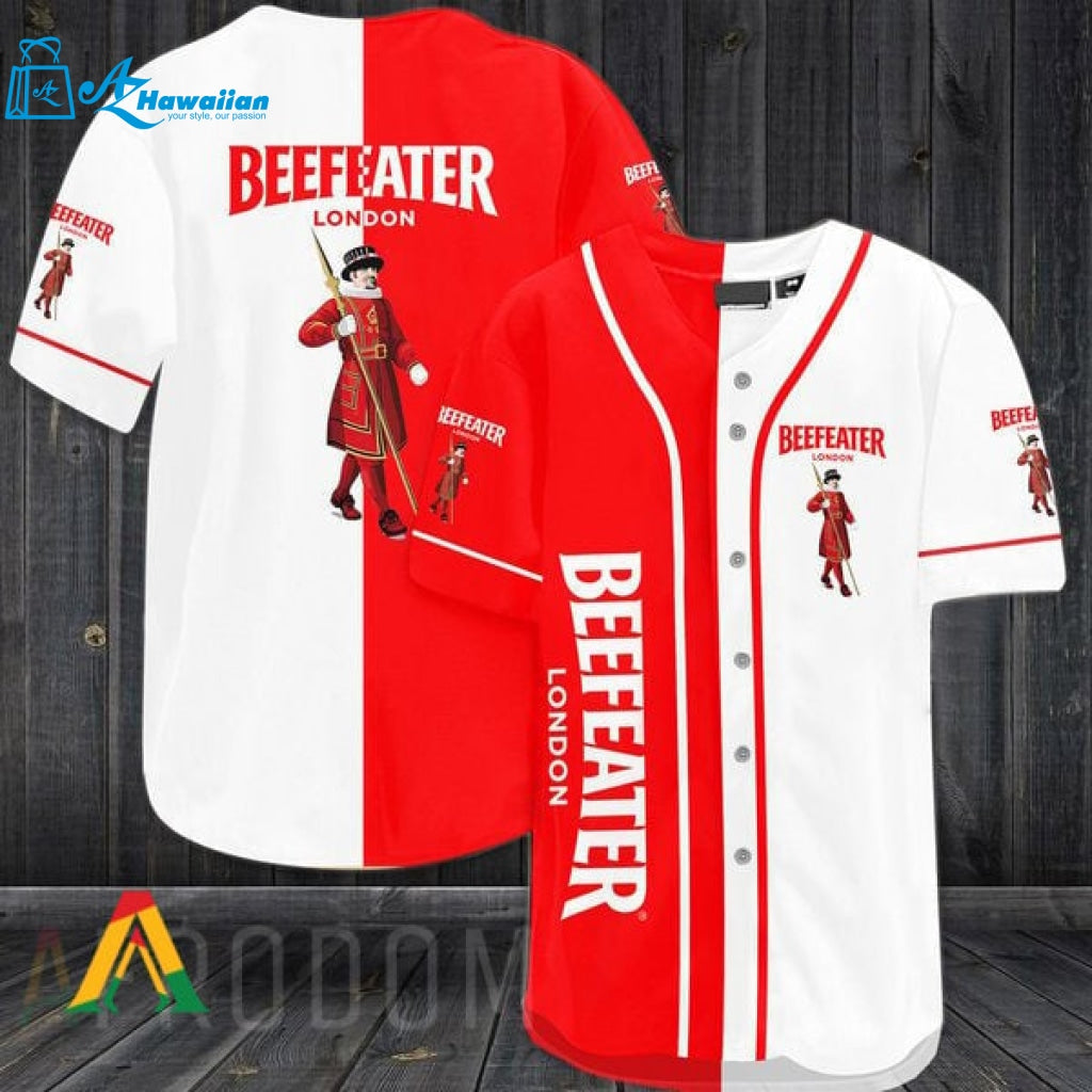 Red White Beefeater Gin Beer Baseball Jersey