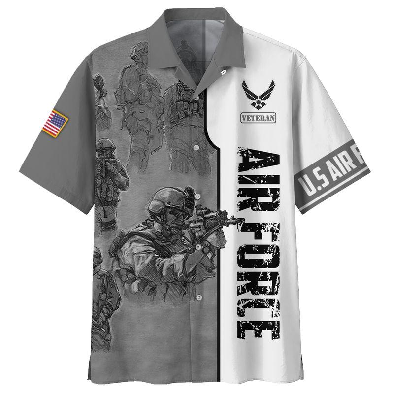 Usaf Veteran Pattern Hawaii Shirt Unique Beach Hawaiian