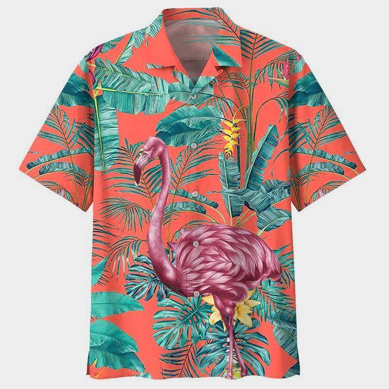 Flamingo Hawaii Shirt Unique Beach Hawaiian