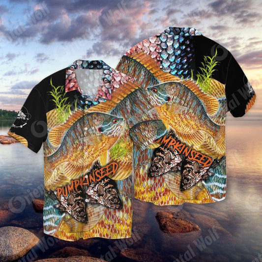 Pumpkinseed Fishing 3D Full Print Hawaiian Shirt