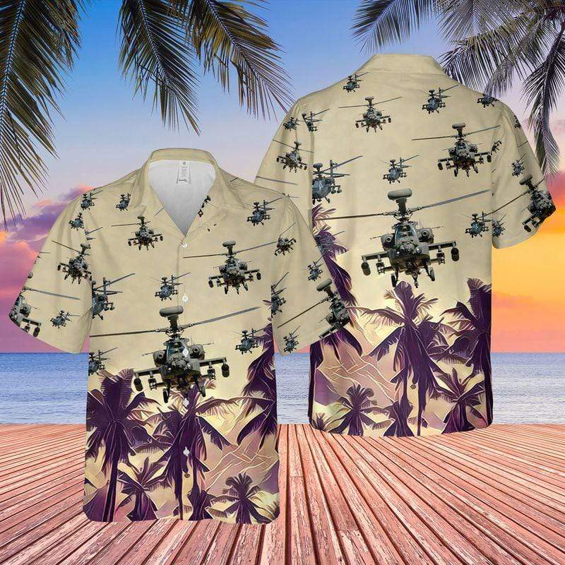 Vintage Palm Veteran US Air Force Helicopter Hawaiian Shirts - Beach Shorts