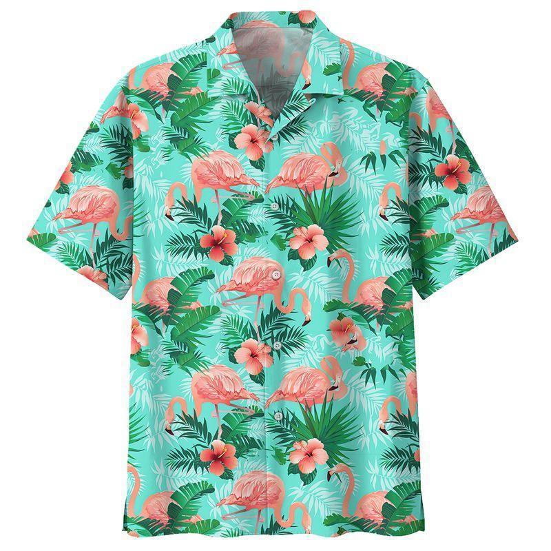 Flamingo Hawaii Shirt Unique Beach Hawaiian