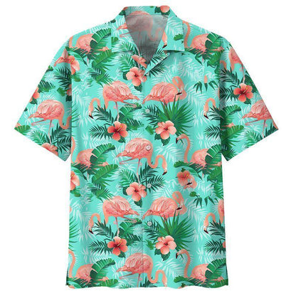 Flamingo Hawaii Shirt Unique Beach Hawaiian