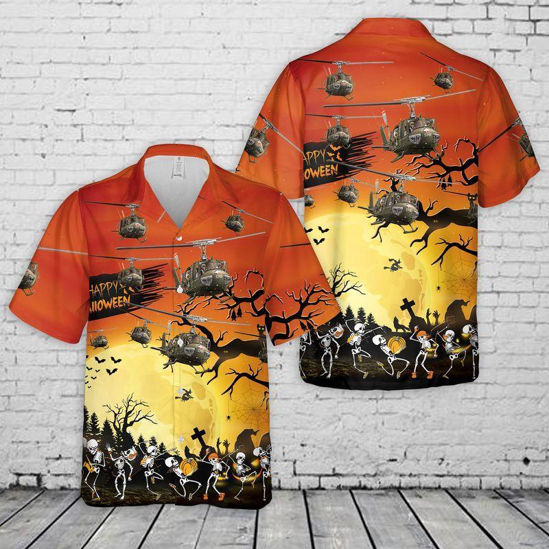 US Army Bell UH-1 Huey Halloween Hawaiian Shirt | For Men & Women | Adult | HW9273