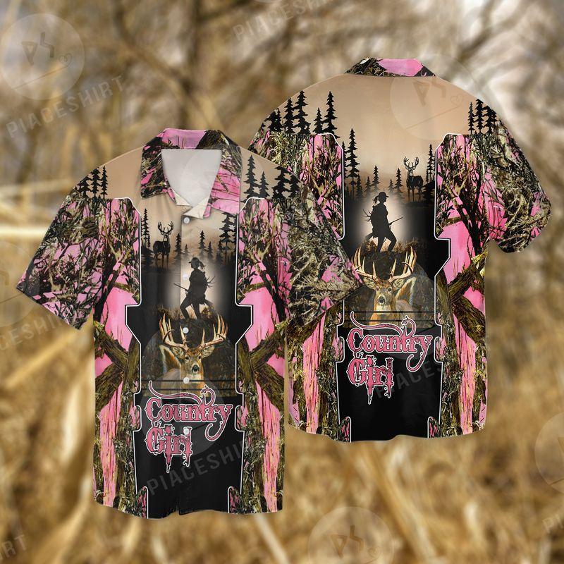 A Country Girl Deer Hunting Pink Cool 3D Full Print Hawaiian Shirt