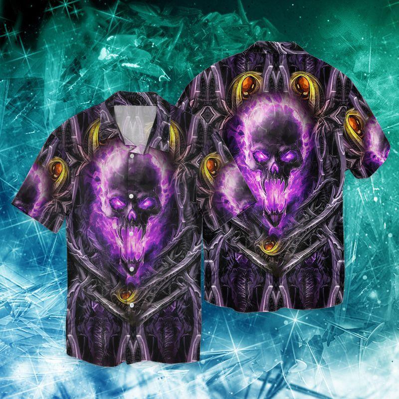 Violet Flaming Gosh 3D Full Print Hawaiian Shirt