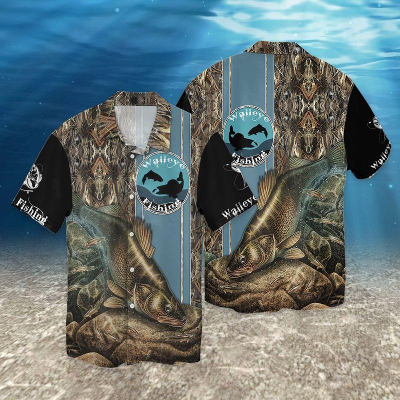 Walleye Fishing 3D Full Print Hawaiian Shirt