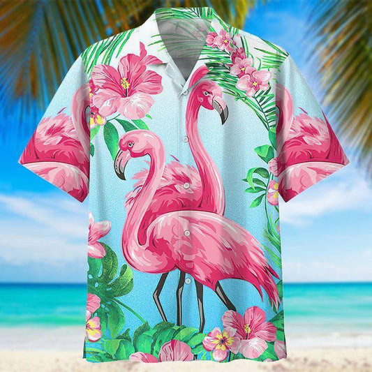 Flamingo Hawaii Shirt Unique Beach Hawaiian