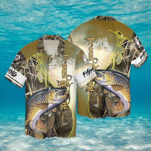 Love Fishing Trout Fish 3D Full Print Hawaiian Shirt