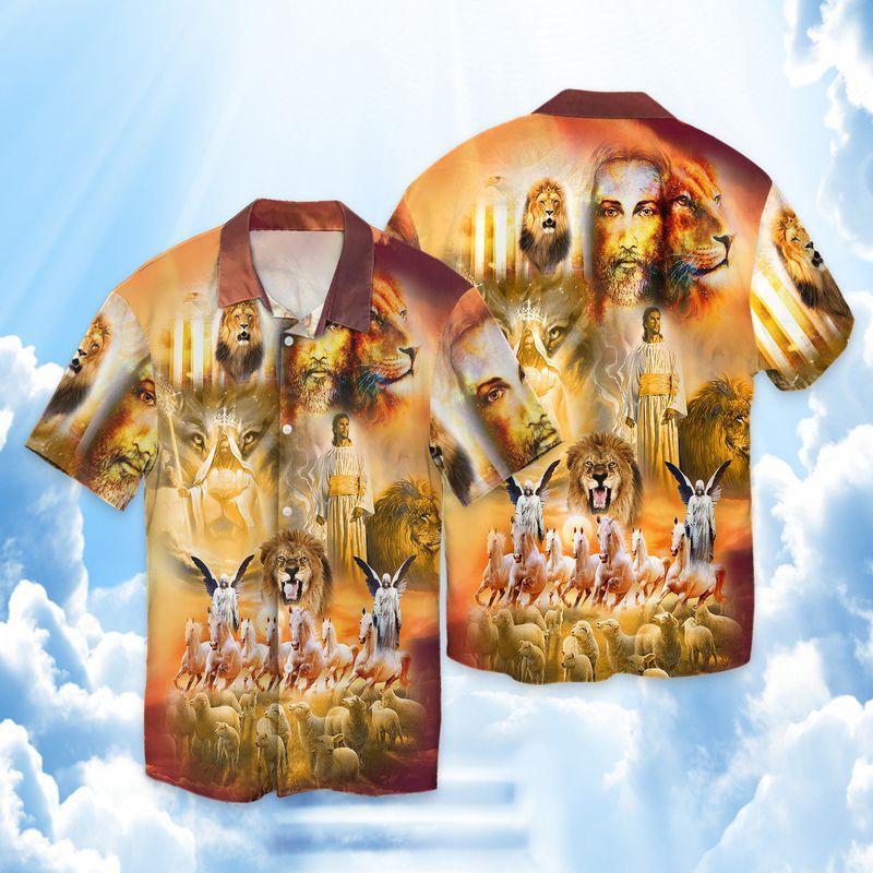 God With Animals 3D Full Print Hawaiian Shirt