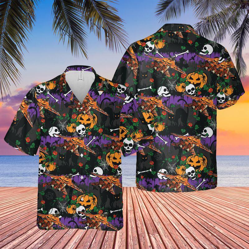 US Navy Grumman F-14 Tomcat Halloween Hawaiian Shirt | For Men & Women | Adult | HW9272