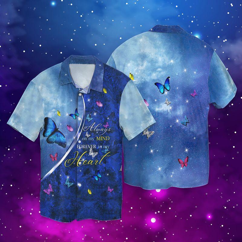 Butterfly Memorial Forever In My Heart 3D Full Print Hawaiian Shirt