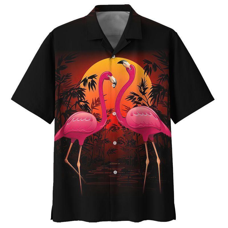 Flamingo Hawaii Shirt Unique Beach Hawaiian