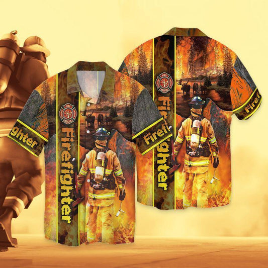 Firefighter Forest Fires 3D Full Print Hawaiian Shirt