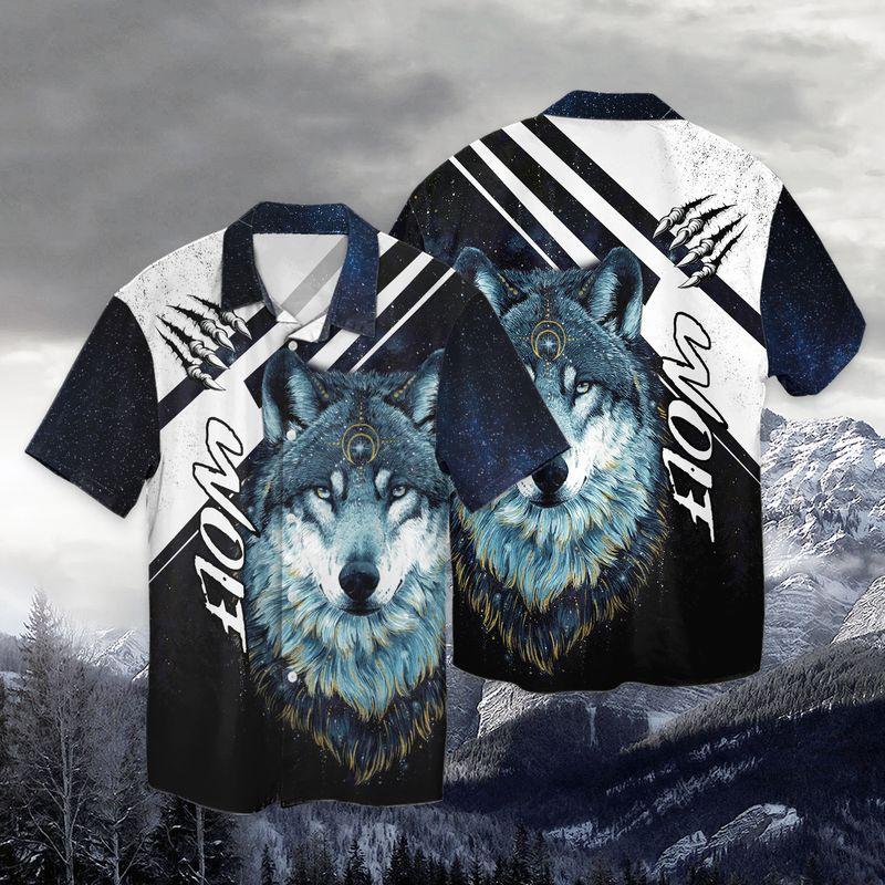 Sky Graffiti Wolf Native America 3D Full Print Hawaiian Shirt