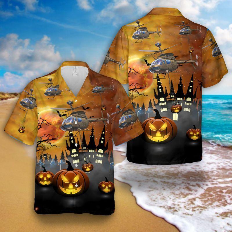 US Army OH-58 Kiowa Halloween Hawaiian Shirt | For Men & Women | Adult | HW9277