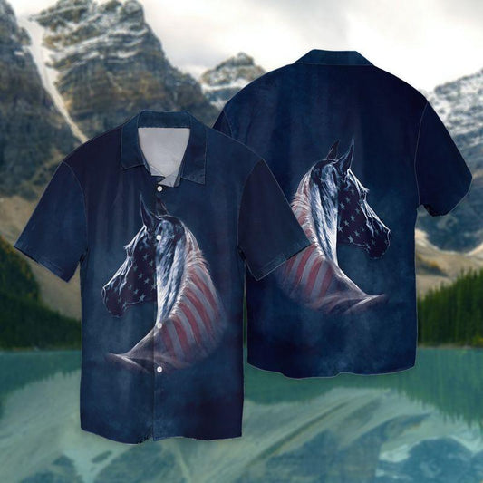 Usa Horse 3D Full Print Hawaiian Shirt