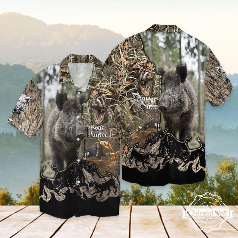 Boar Hunter Hunting 3D Full Print Hawaiian Shirt