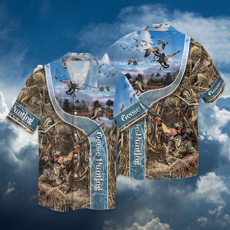 Flying Geese Hunting Personalized 3D Full Print Hawaiian Shirt