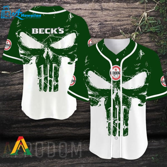 Retro Skull Beck's Baseball Jersey