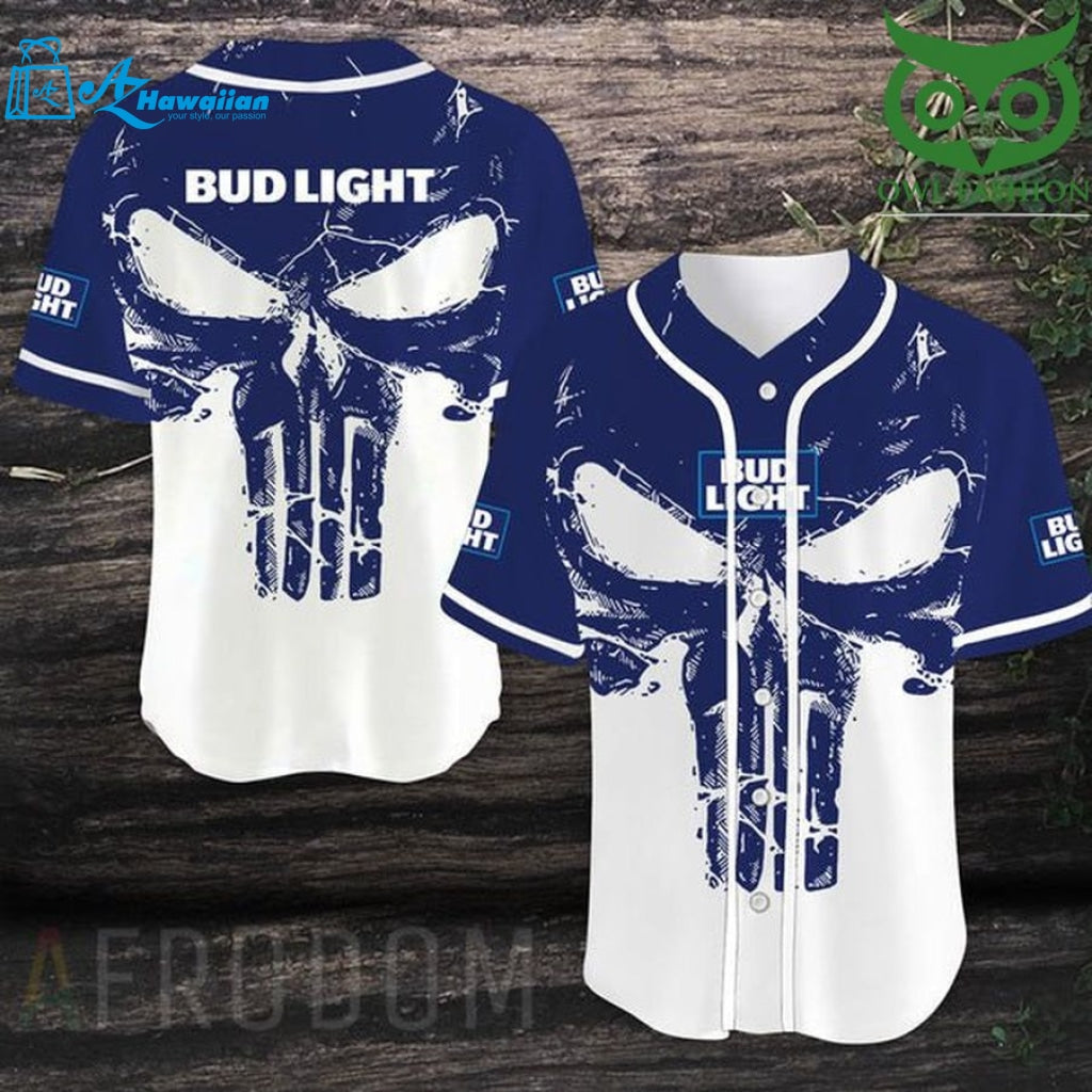 Retro Skull Bud Light Baseball Jersey