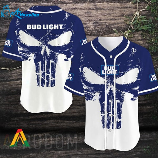 Retro Skull Bud Light Baseball Jersey