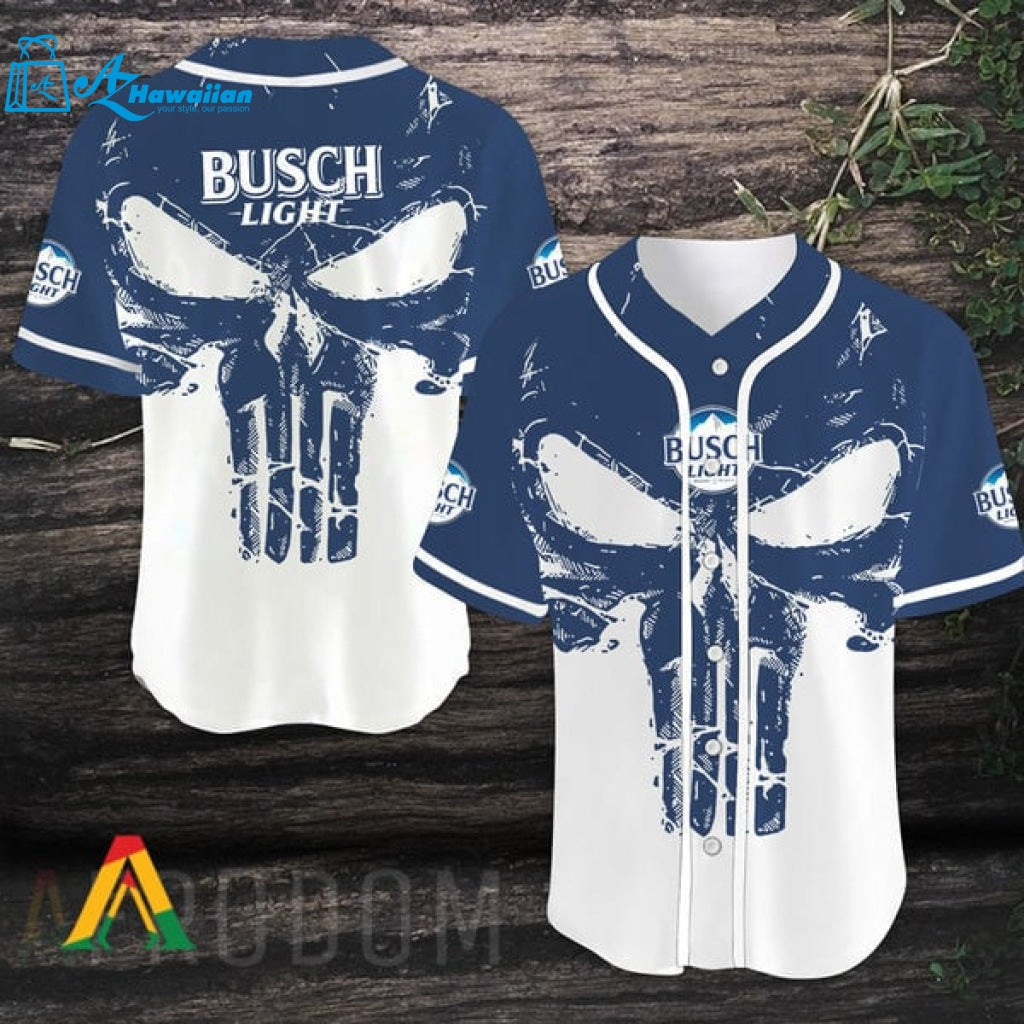 Retro Skull Busch Light Baseball Jersey