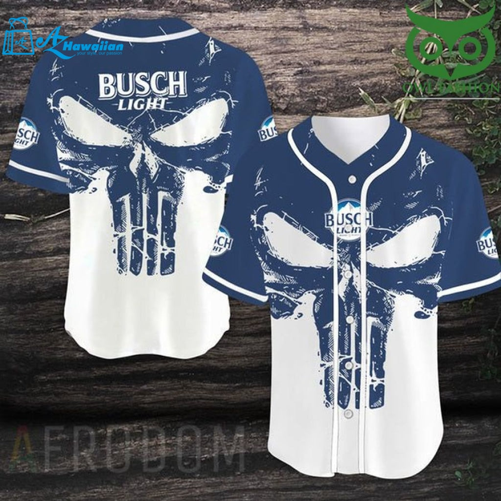 Retro Skull Busch Light Baseball Jersey