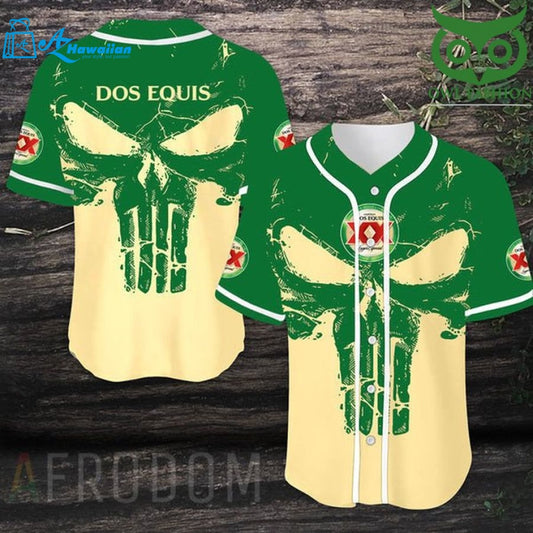 Retro Skull Dos Equis Baseball Jersey