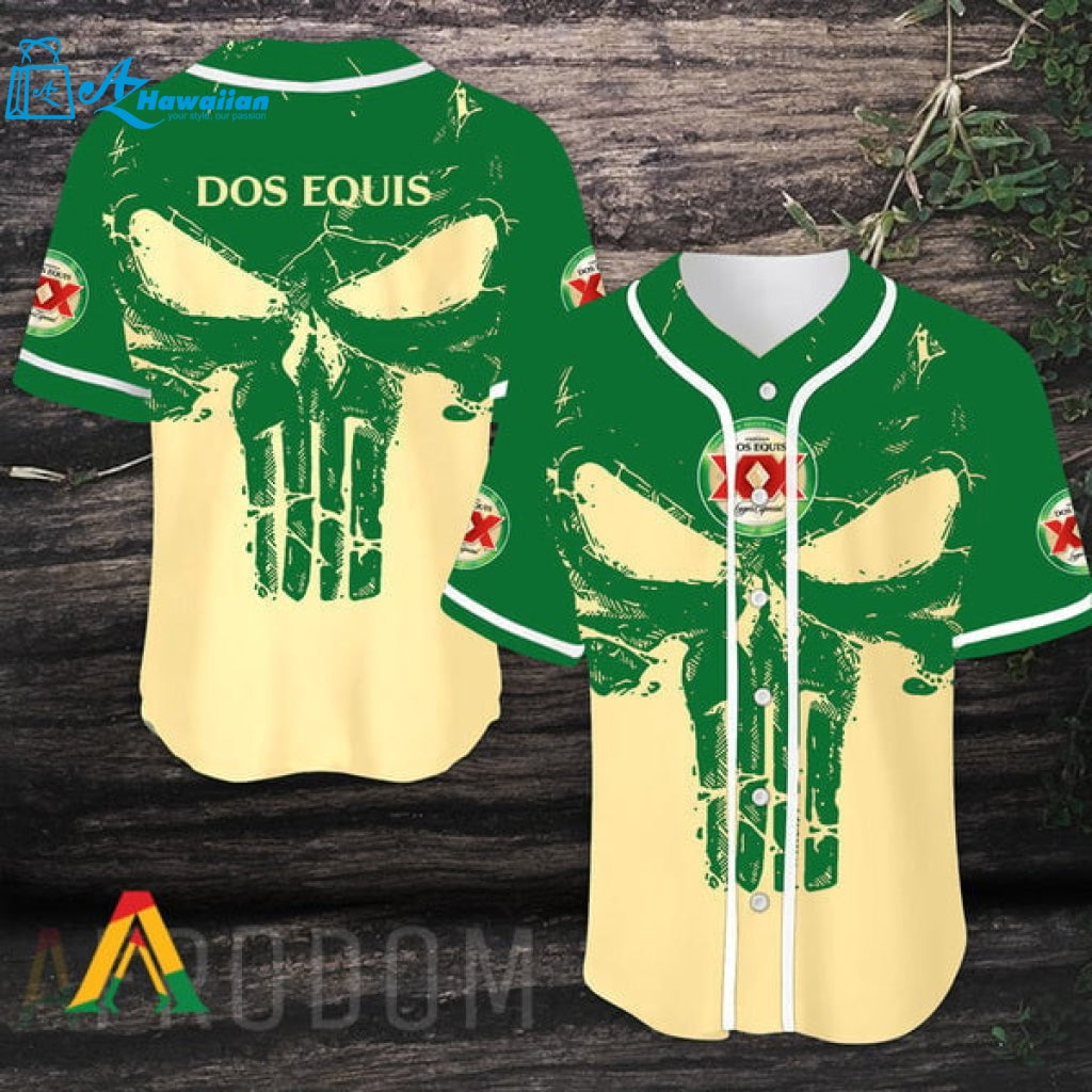 Retro Skull Dos Equis Baseball Jersey