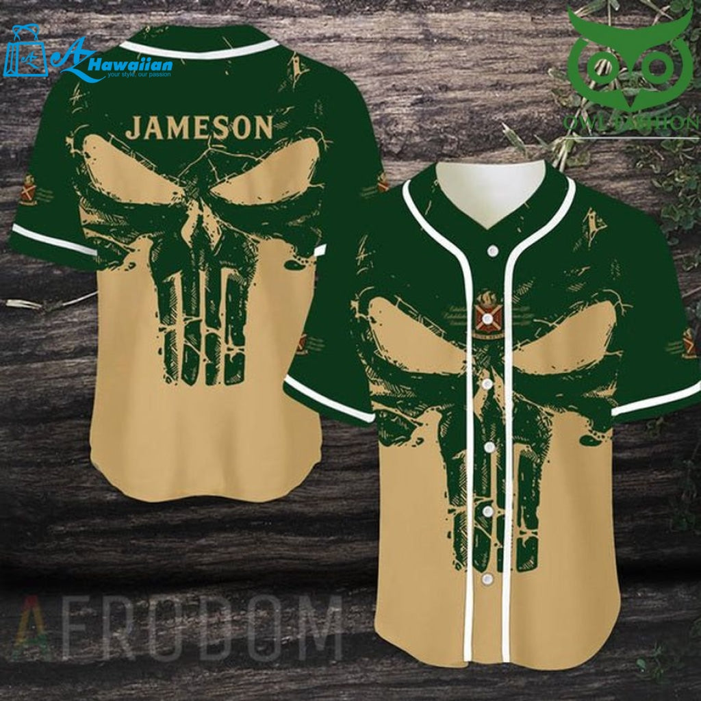 Retro Skull Jameson Whiskey Baseball Jersey