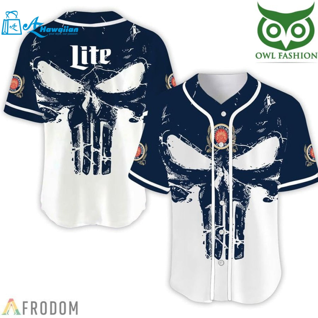 Retro Skull Miller Lite Baseball Jersey