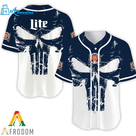 Retro Skull Miller Lite Baseball Jersey