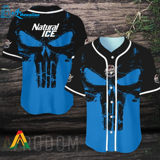 Retro Skull Natural Ice Baseball Jersey