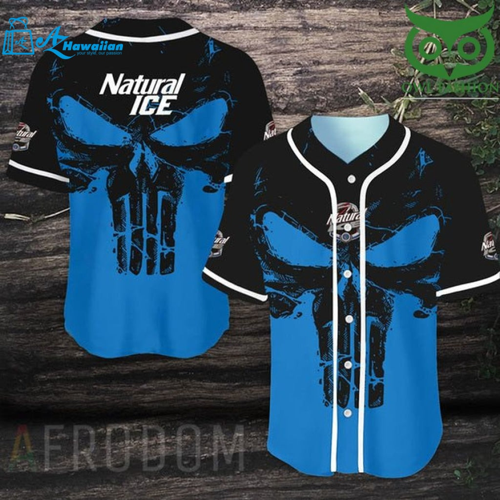 Retro Skull Natural Ice Baseball Jersey