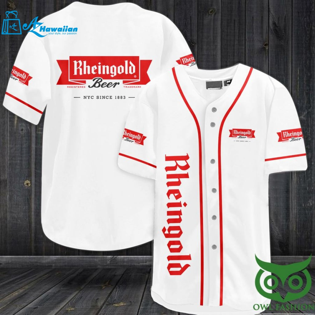 Rheingold beer white Baseball Jersey Shirt