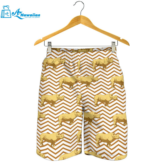 Rhino Yellow Theme Pattern Men Shorts