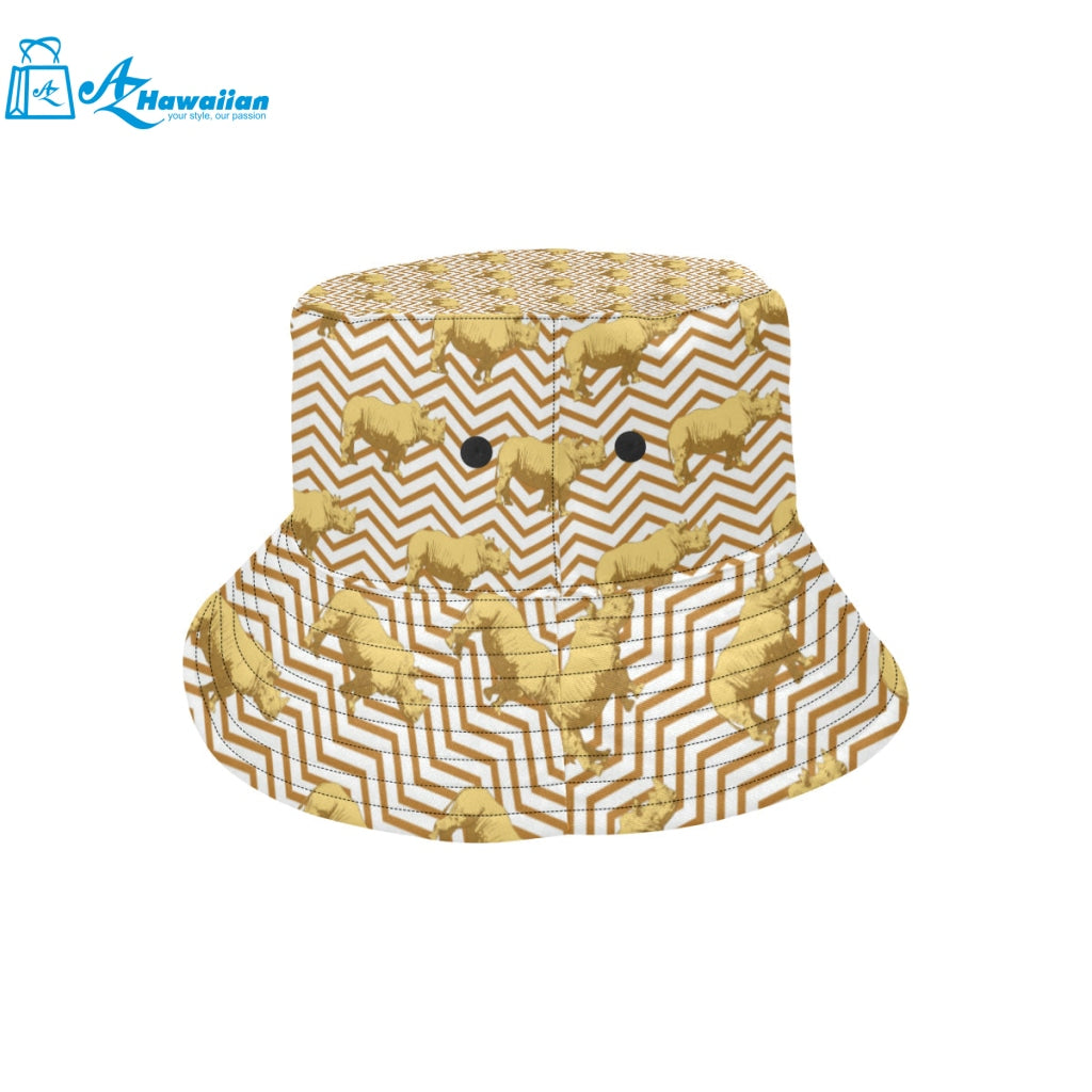 Rhino yellow theme pattern Unisex Bucket Hat