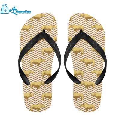 Rhino yellow theme pattern Unisex Flip Flops