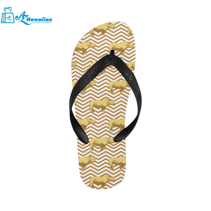 Rhino yellow theme pattern Unisex Flip Flops