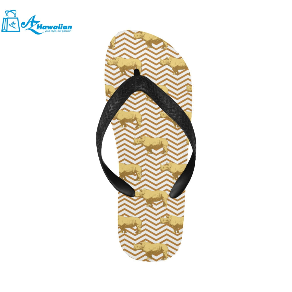 Rhino yellow theme pattern Unisex Flip Flops