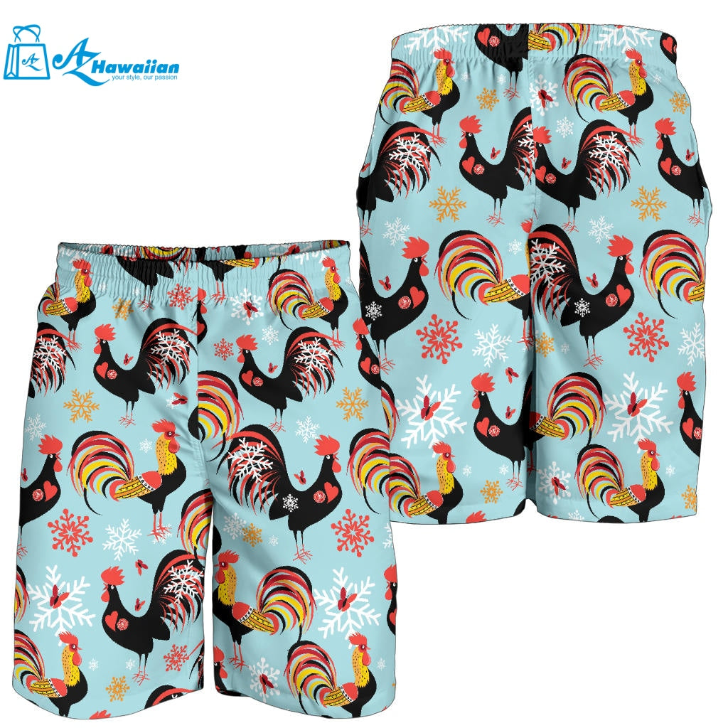 Rooster Chicken Cock Snowfalke Men Shorts