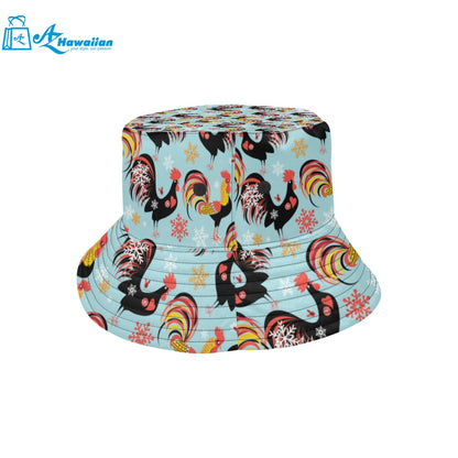 Rooster chicken cock snowfalke Unisex Bucket Hat