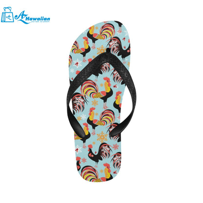 Rooster chicken cock snowfalke Unisex Flip Flops