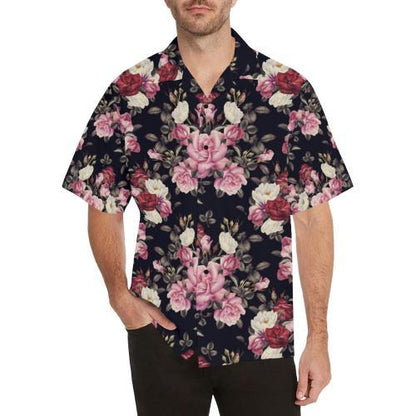 Rose Pattern Hawaiian Shirt