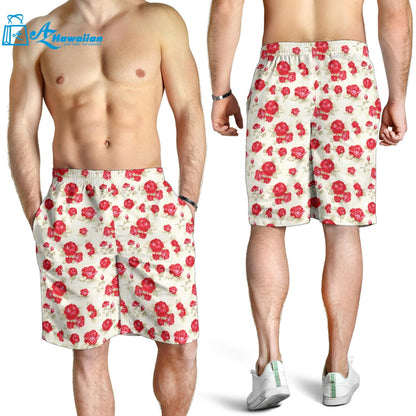 Rose Pattern Print Design 01 Men Shorts