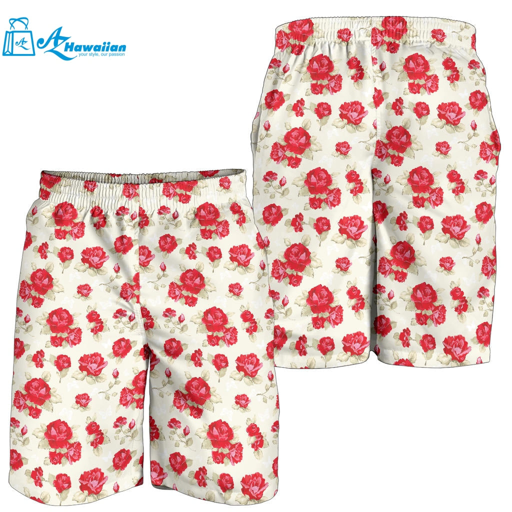 Rose Pattern Print Design 01 Men Shorts