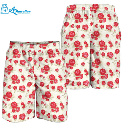 Rose Pattern Print Design 01 Men Shorts