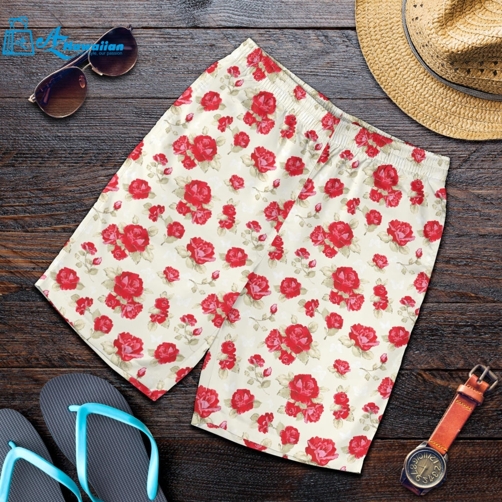 Rose Pattern Print Design 01 Men Shorts